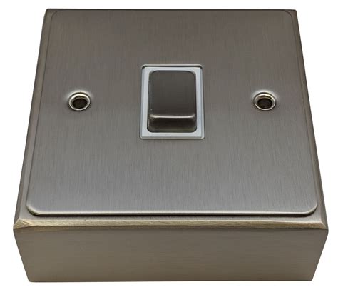 brushed steel pattress box|G&H 709SS 1 Gang Brushed Steel Surface Mounted Single .